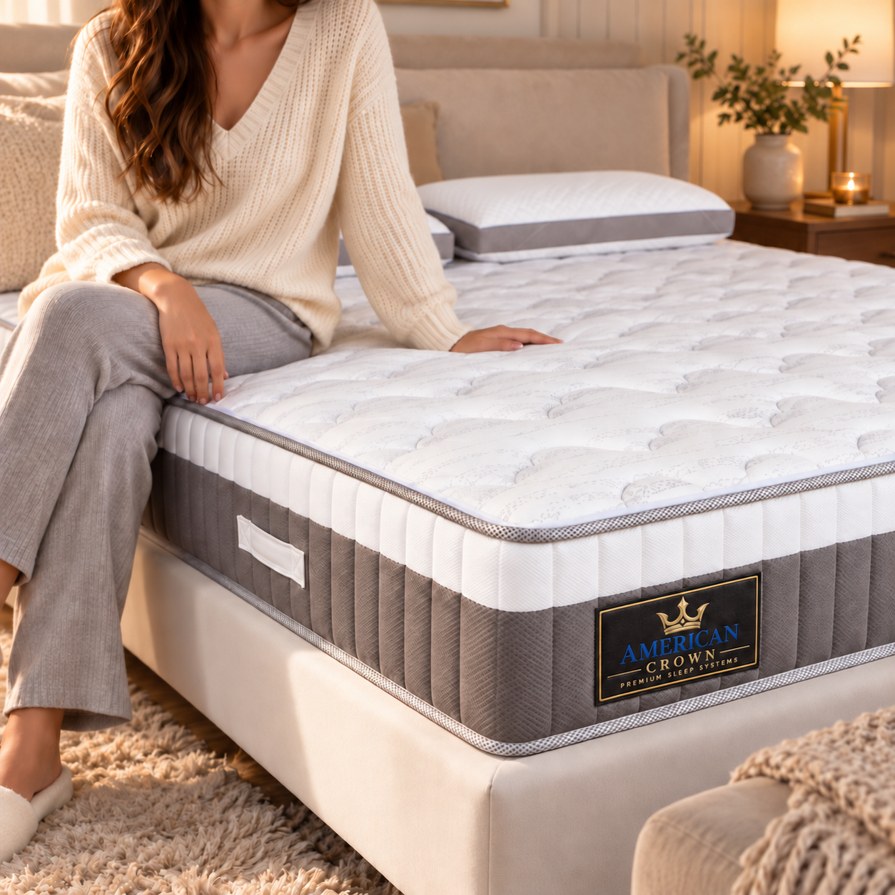 מזרן AMERICAN CROWN GRAND 28 – לטקס טבעי ללא קפיצים