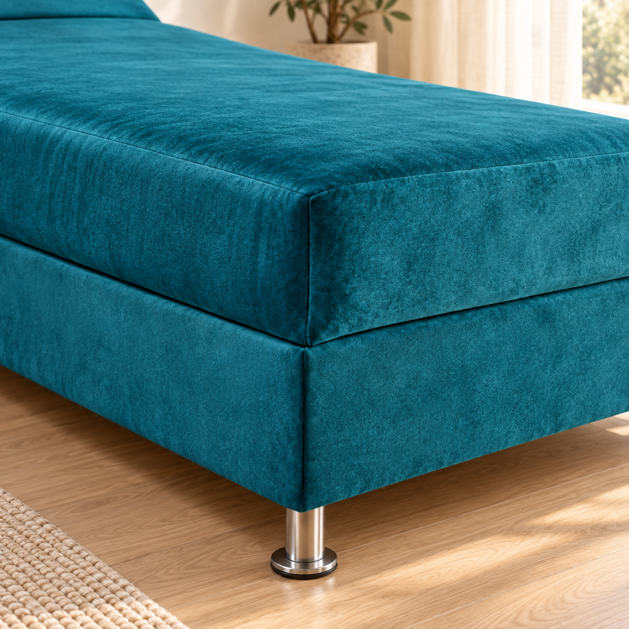 תקריב הריפוד והתפירה במיטת AMERICAN CROWN H10